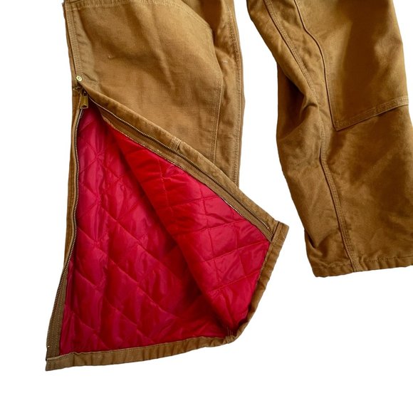 Carhartt Men's Bib Overalls R03 BRN are NEW WITHOUT TAGS Brown Heavy Weight  42 - Picture 12 of 16